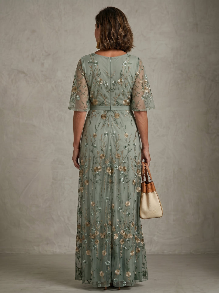 Soreva - Floral Embroidered Tulle Dress