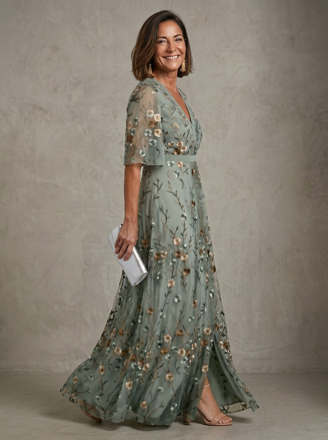 Soreva - Floral Embroidered Tulle Dress