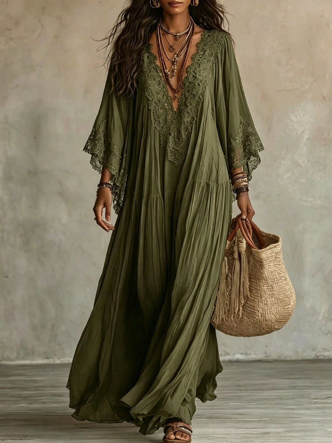 Elayra - Embroidered Maxi Dress