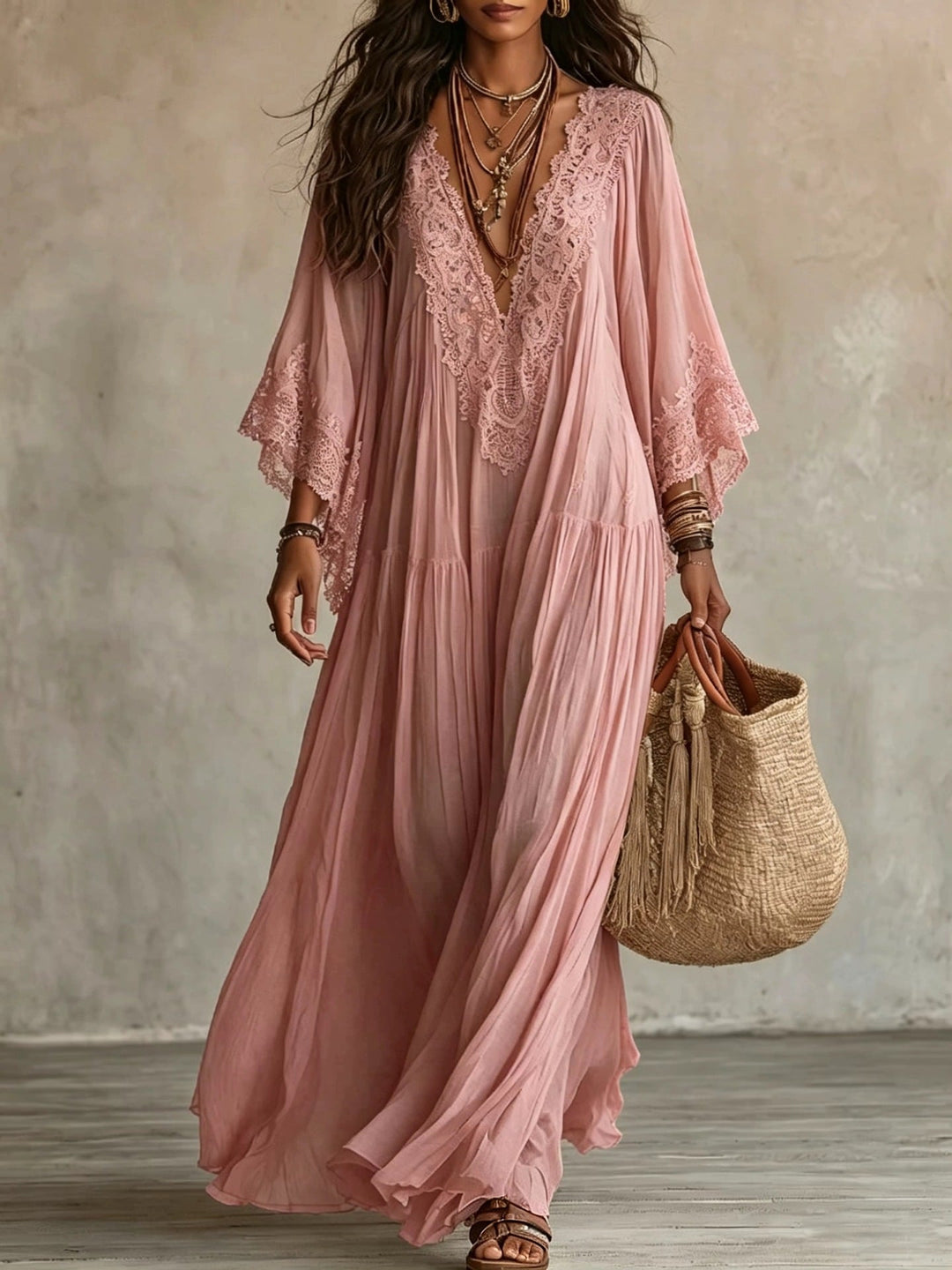 Elayra - Embroidered Maxi Dress