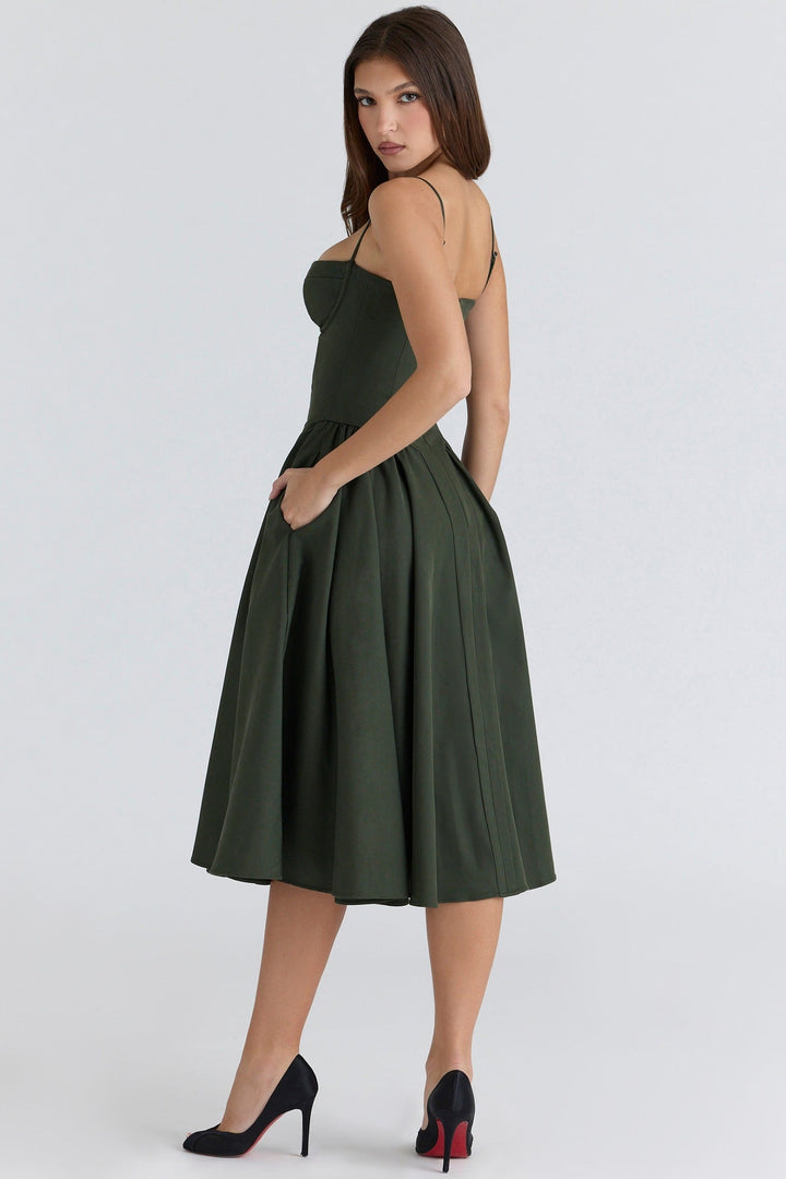 Mevara - Corset-Style Bodice Woven Dress