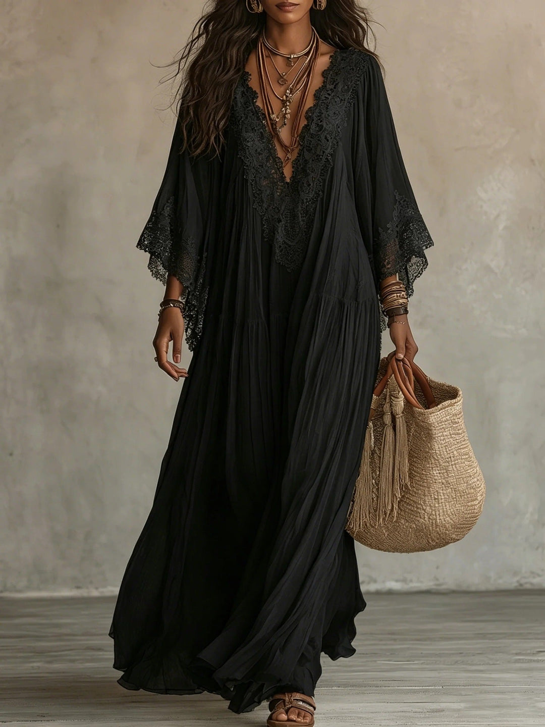 Elayra - Embroidered Maxi Dress