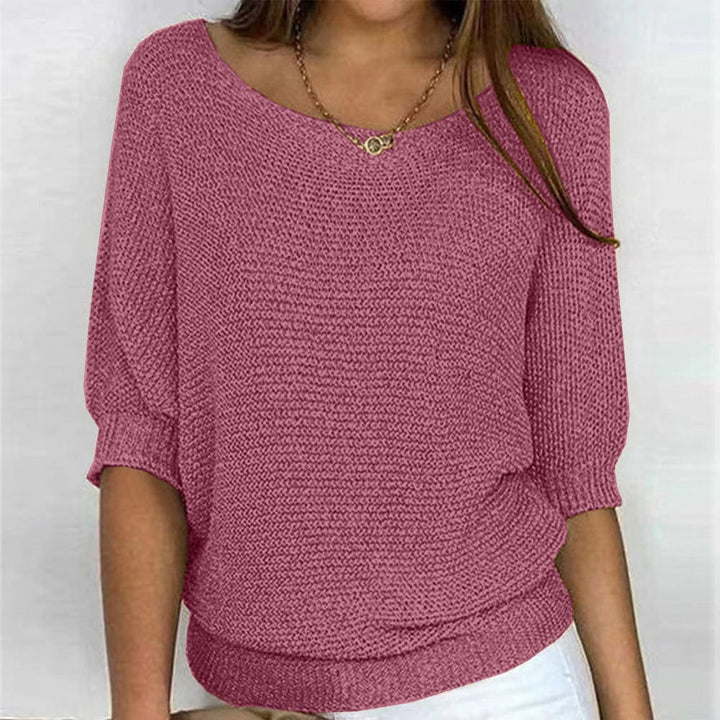 Anvera - Three-Quarter Sleeve Knit Sweater