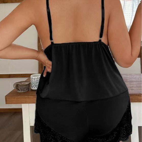 Virela - Adjustable Straps Lace Babydoll Set
