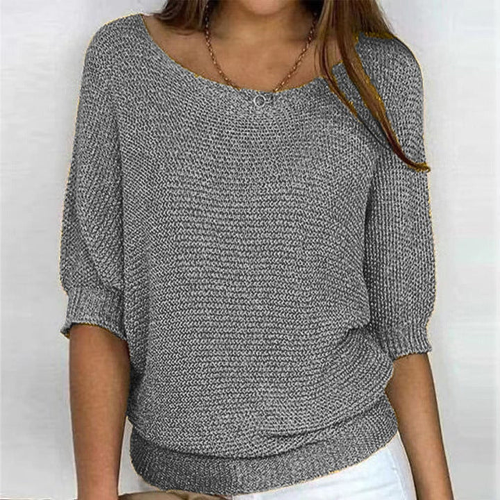 Anvera - Three-Quarter Sleeve Knit Sweater