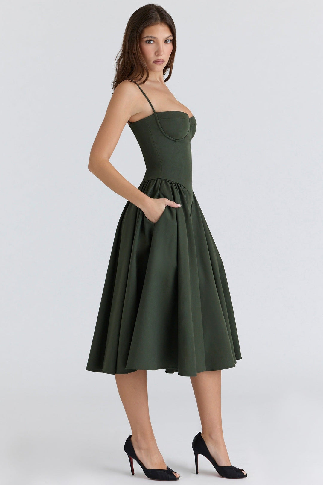 Mevara - Corset-Style Bodice Woven Dress