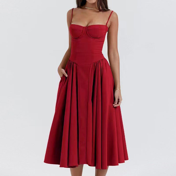 Mevara - Corset-Style Bodice Woven Dress