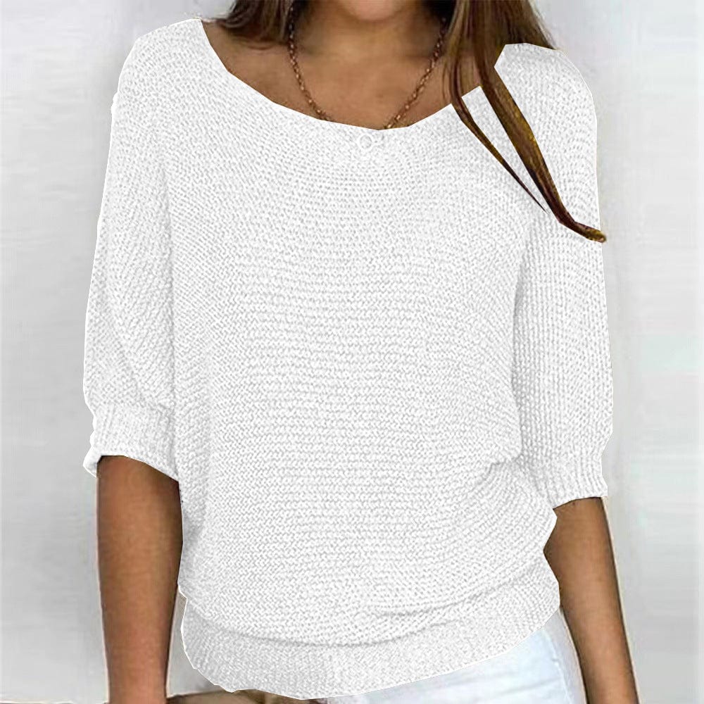Anvera - Three-Quarter Sleeve Knit Sweater