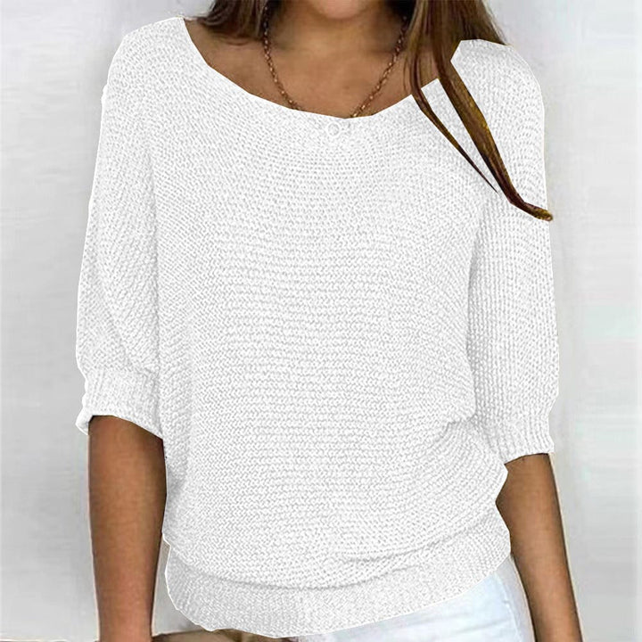 Anvera - Three-Quarter Sleeve Knit Sweater