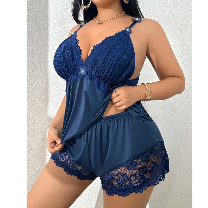Virela - Adjustable Straps Lace Babydoll Set