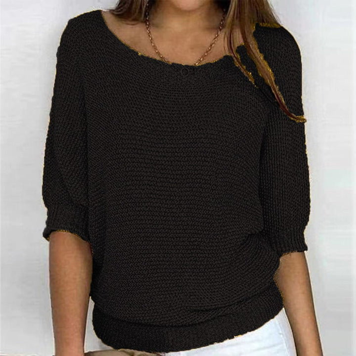 Anvera - Three-Quarter Sleeve Knit Sweater