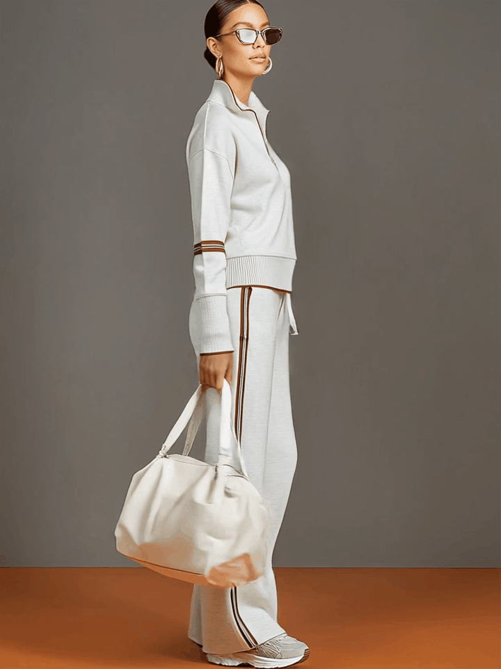 Mireva - Wide-Leg Blouse And Trousers Set