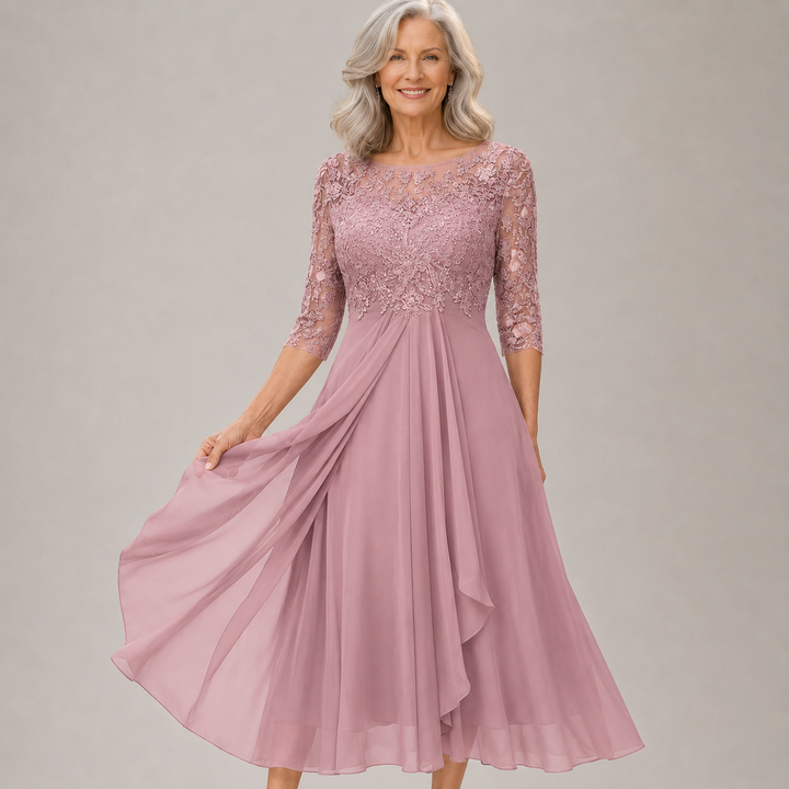 Soreli - Lace Bodice Chiffon Dress