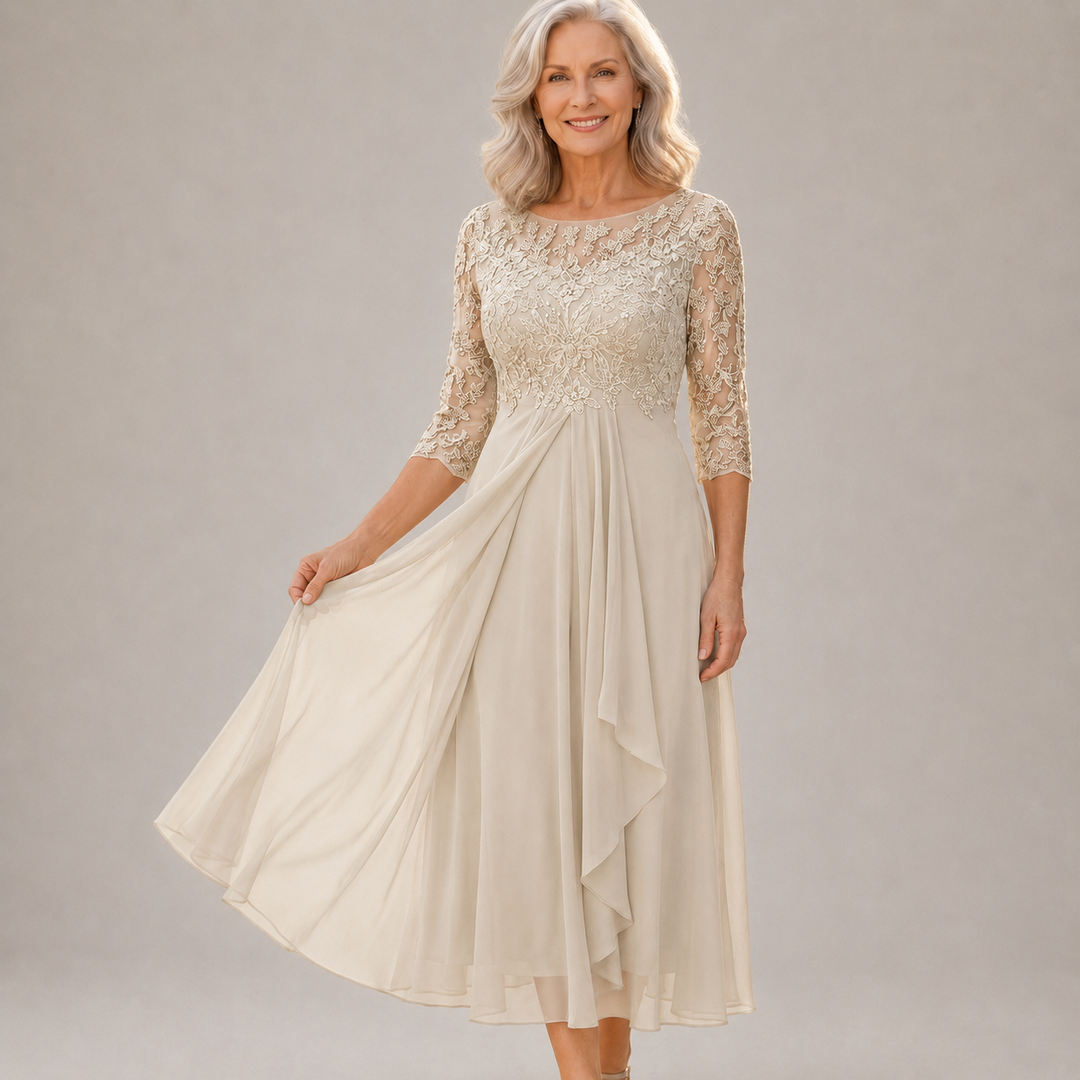 Soreli - Lace Bodice Chiffon Dress