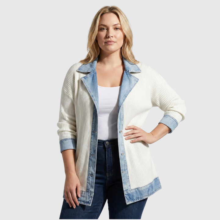 Velira - Denim-Inspired Cotton Knit Jacket
