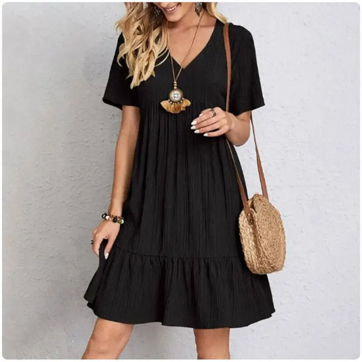 Nivara - Ruffle Trim Woven Dress