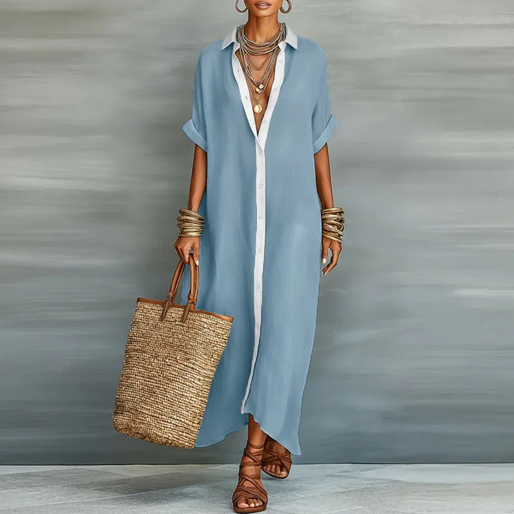 Nireva - Maxi Woven Shirt Dress