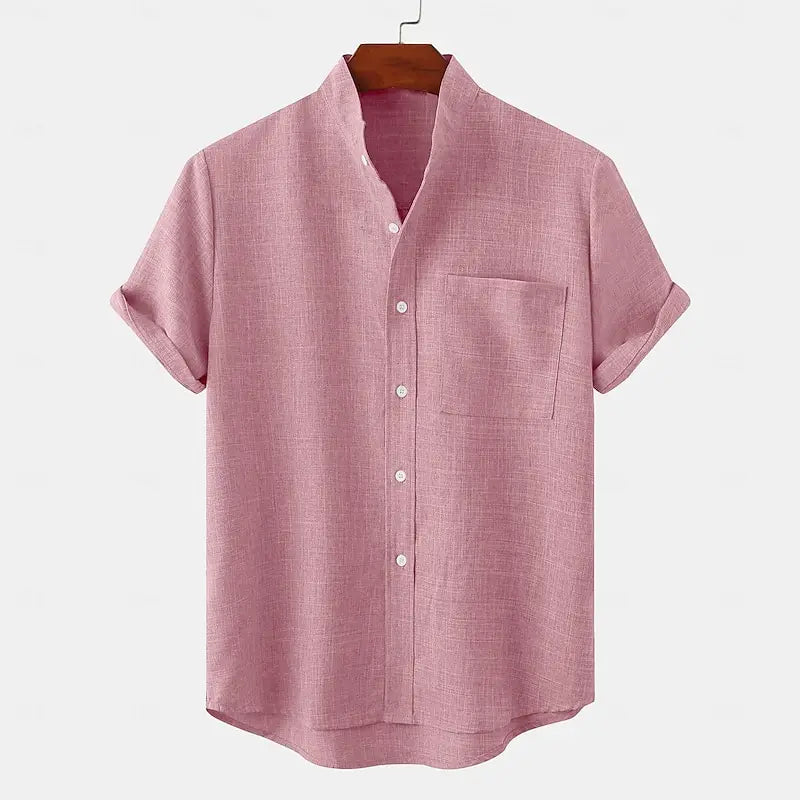 Tovren - Tunic Collar Linen Shirt