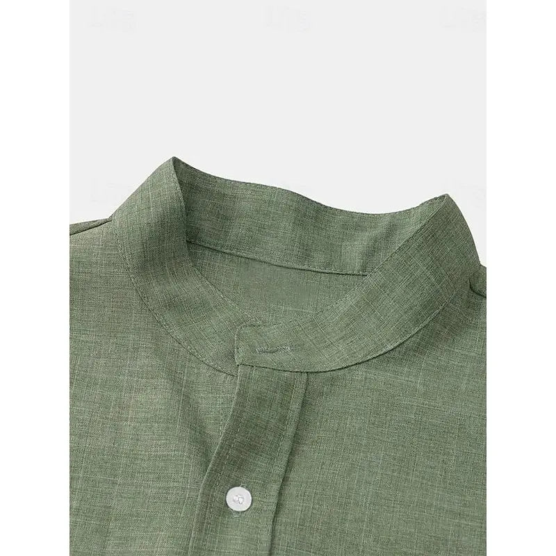 Tovren - Tunic Collar Linen Shirt