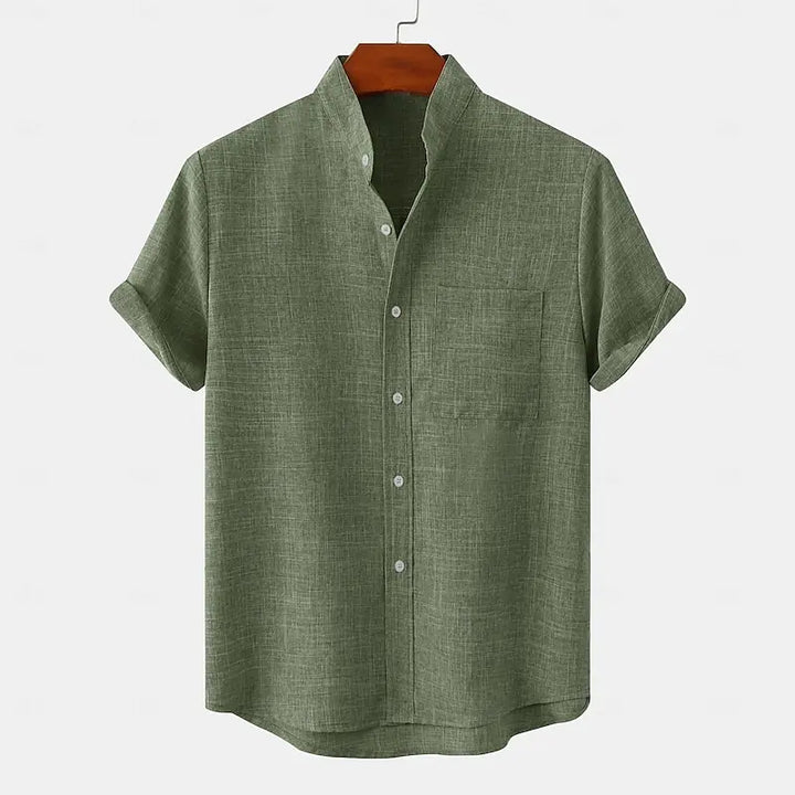 Tovren - Tunic Collar Linen Shirt