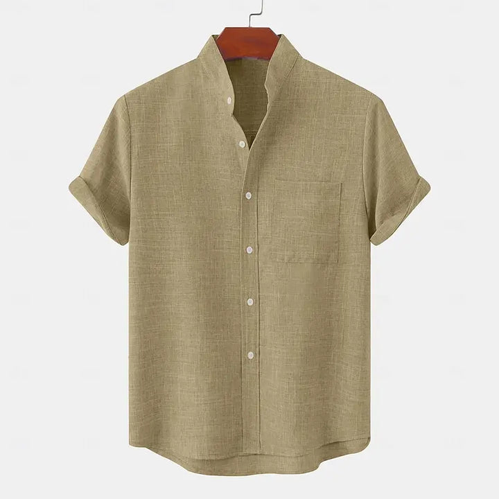 Tovren - Tunic Collar Linen Shirt