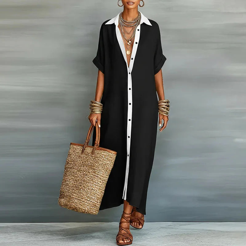 Nireva - Maxi Woven Shirt Dress