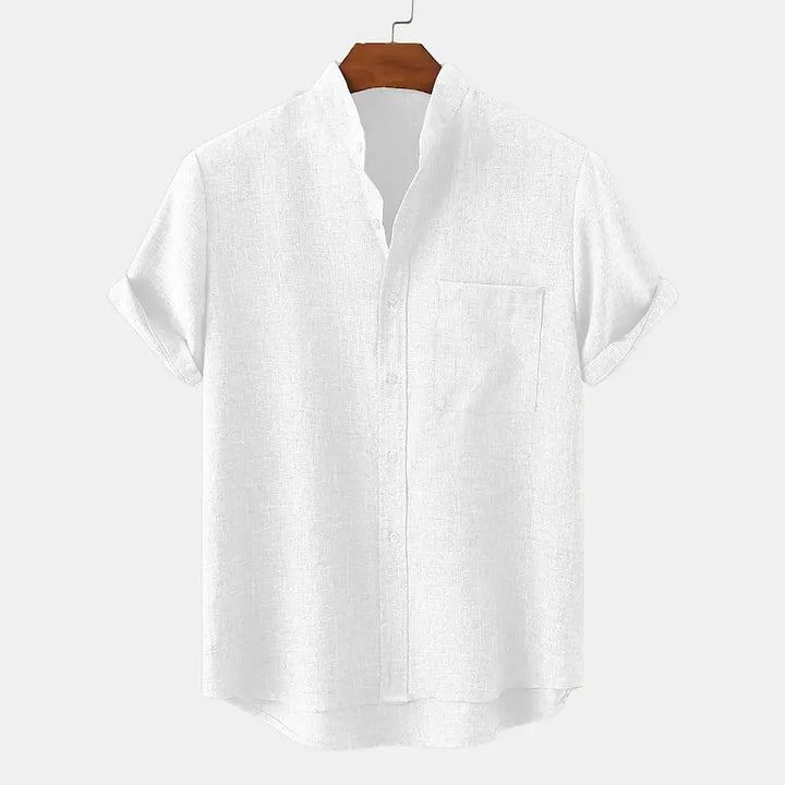 Tovren - Tunic Collar Linen Shirt