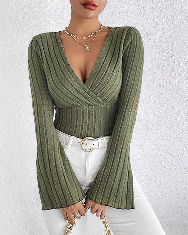 Kivara - Bell-Sleeve Knit Top
