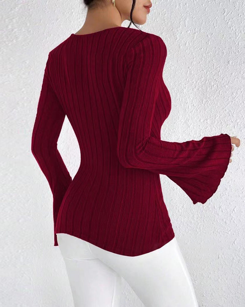 Kivara - Bell-Sleeve Knit Top