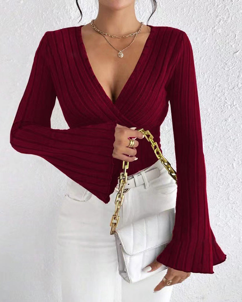Kivara - Bell-Sleeve Knit Top