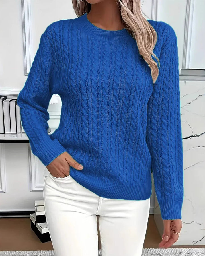 Noreya - Crew Neck Cable Knit Sweater