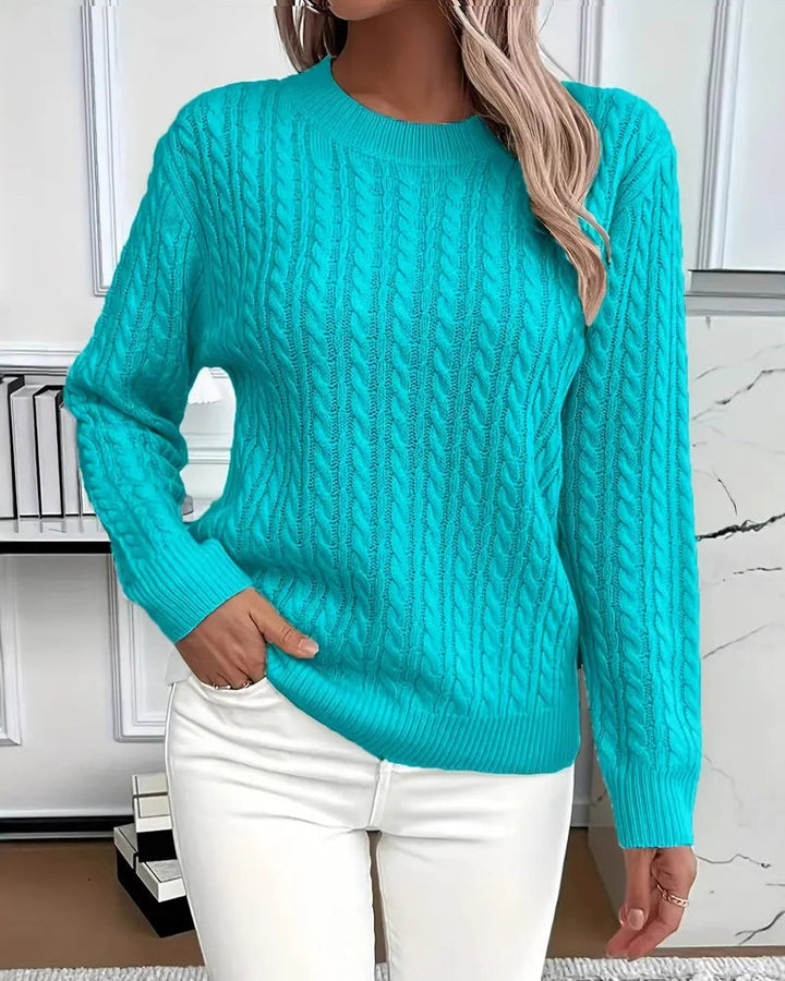 Noreya - Crew Neck Cable Knit Sweater