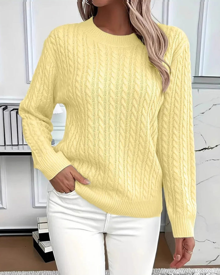 Noreya - Crew Neck Cable Knit Sweater