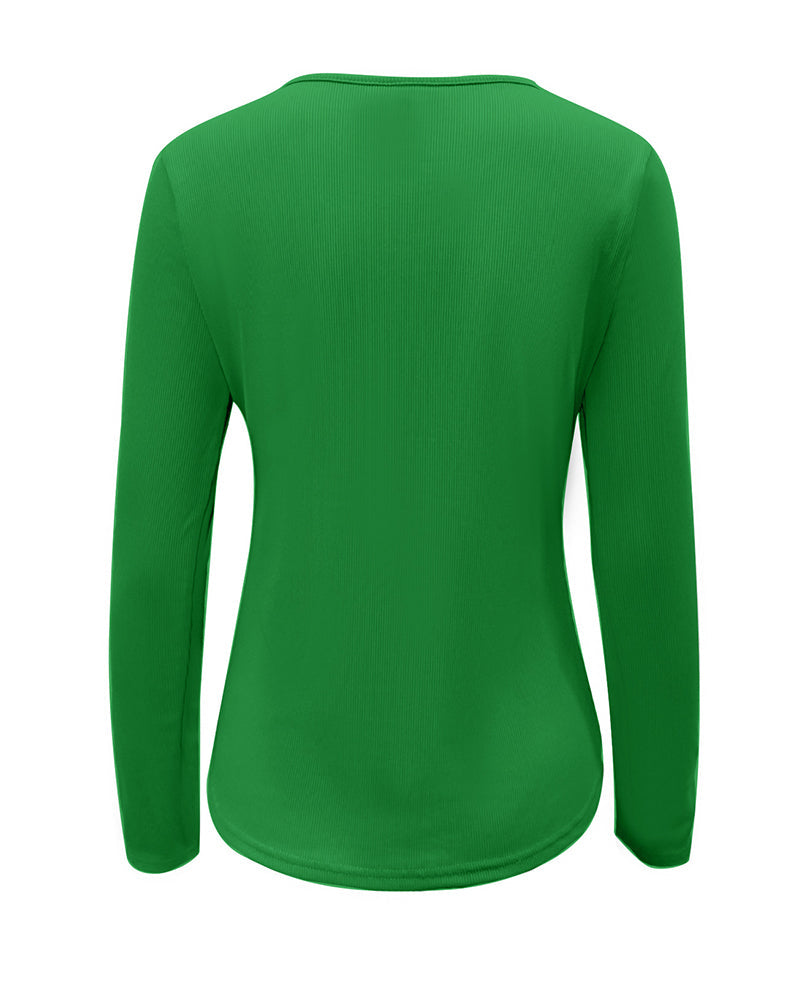 Novira - Half-Zip Placket Jersey Knit Top