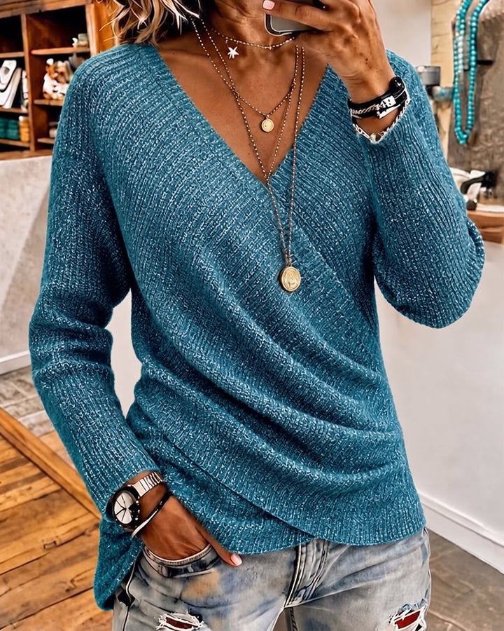 Oryna - Wrap Front Knit Jumper