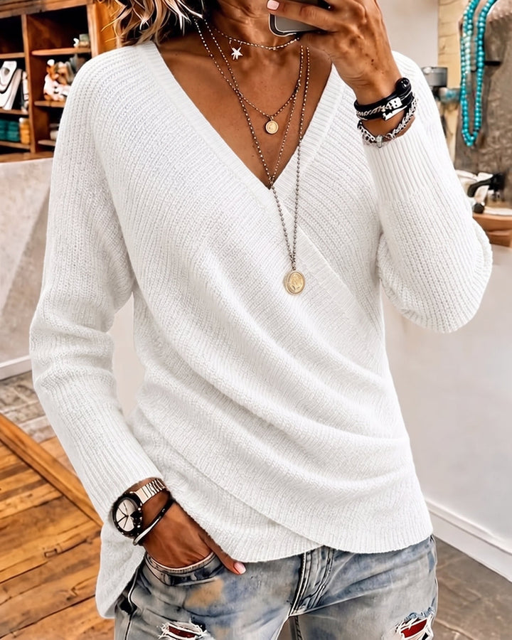 Oryna - Wrap Front Knit Jumper
