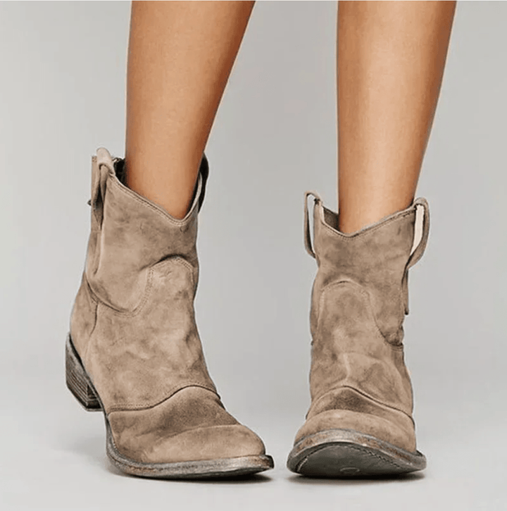 Nareli - Block-Heel Suede Ankle Boots