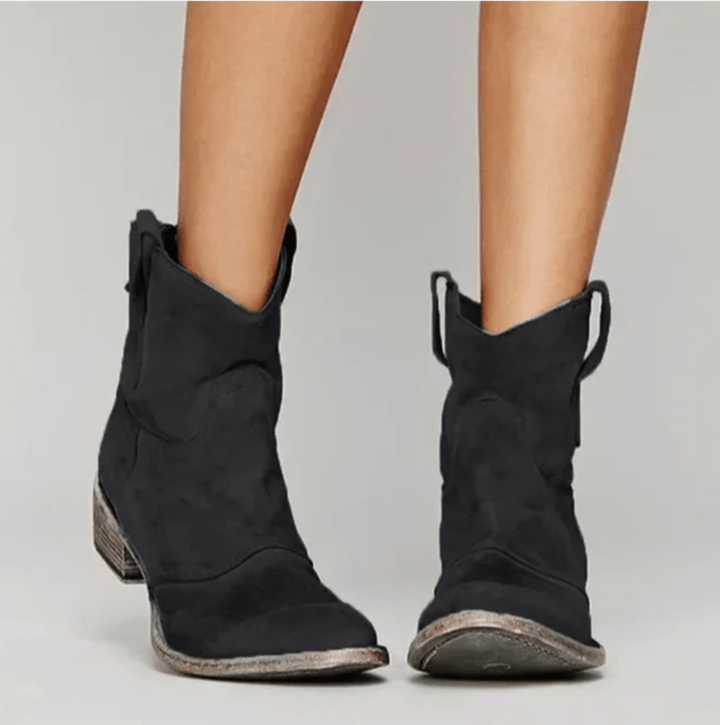 Nareli - Block-Heel Suede Ankle Boots
