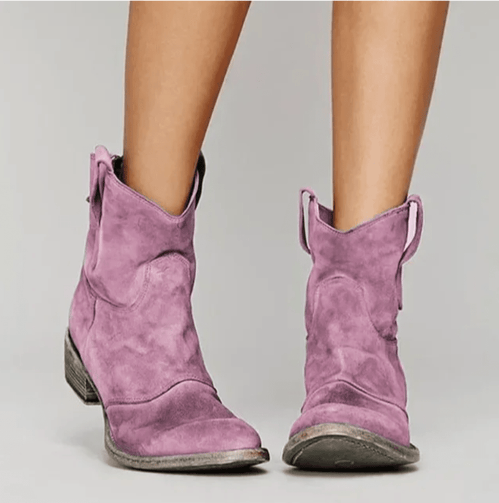 Nareli - Block-Heel Suede Ankle Boots