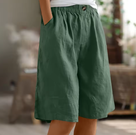 Mevira - Elastic Waist Woven Shorts