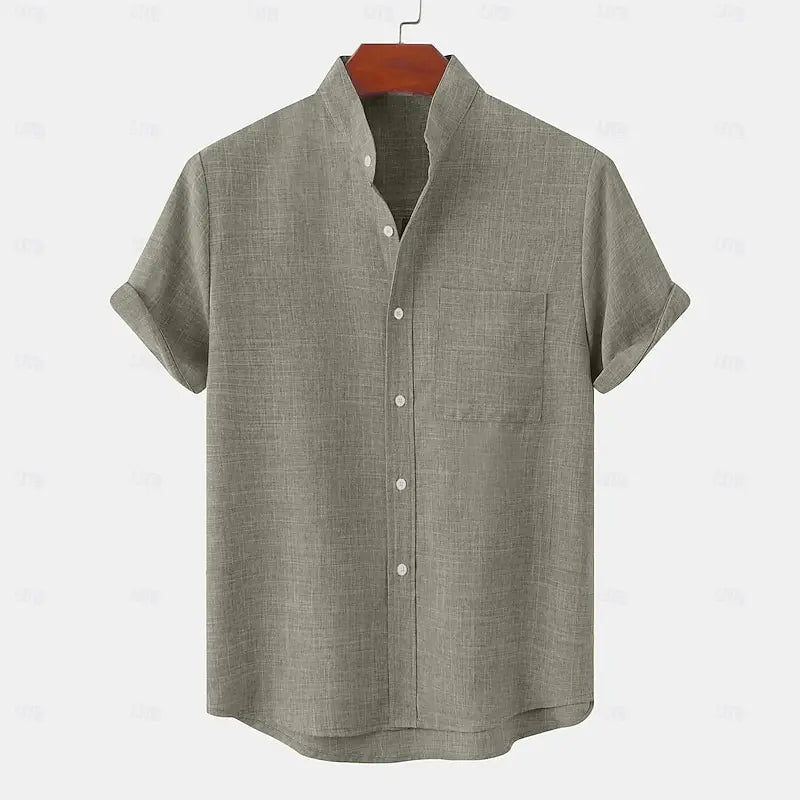 Tovren - Tunic Collar Linen Shirt