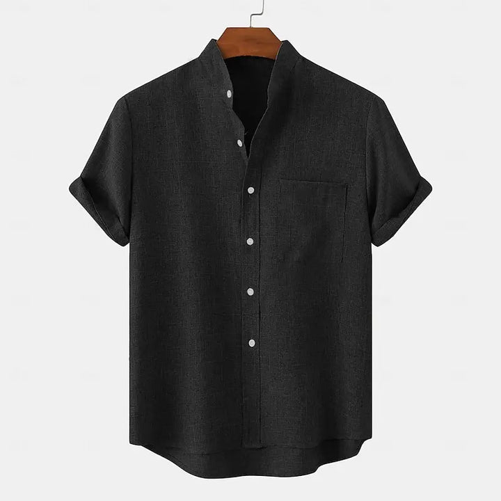 Tovren - Tunic Collar Linen Shirt