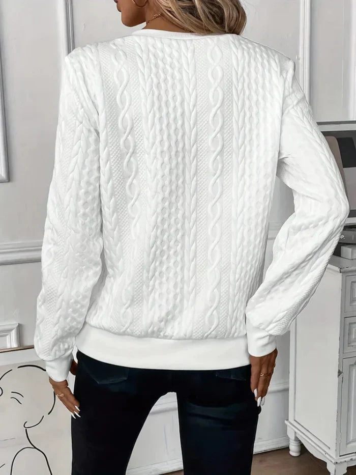 Vesina - Zip-Neck Cable Knit Jumper