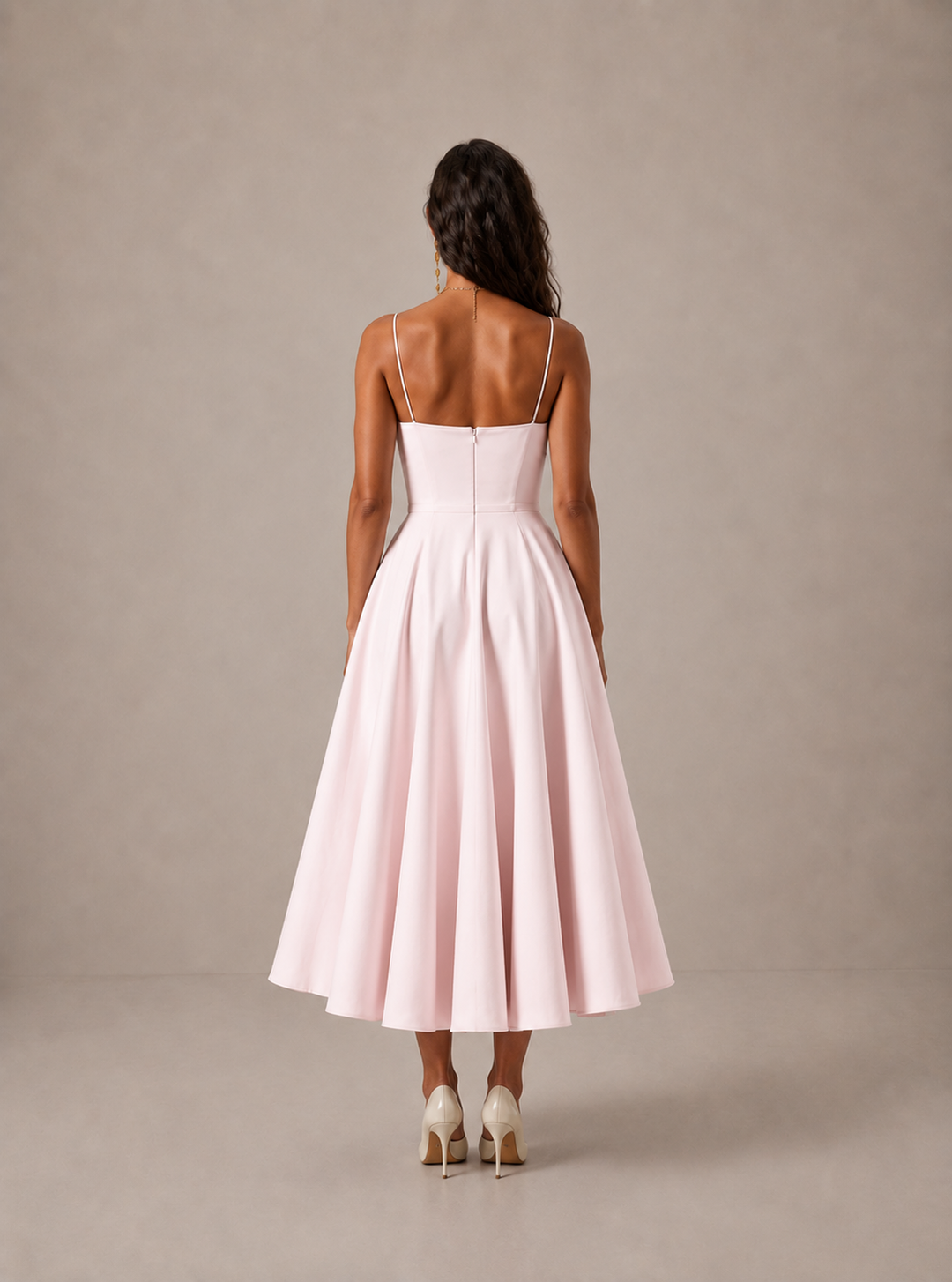 Averla - Heart Neckline Technical-Weave Dress