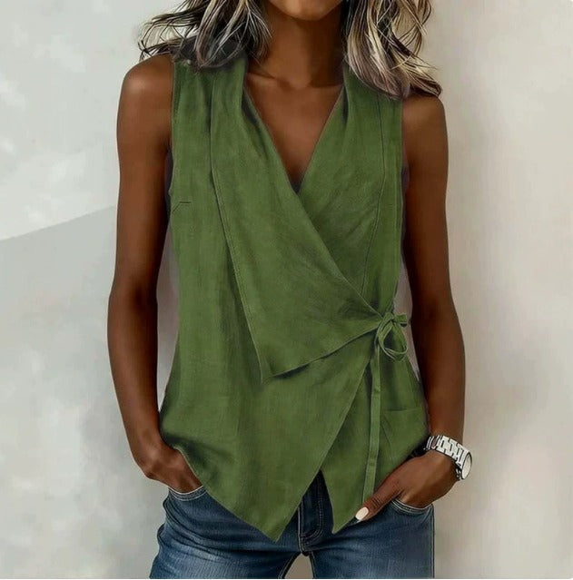 Alenya - Surplice V-Neck Woven Blouse