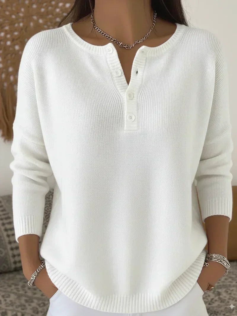 Noreva - Henley Placket Knit Sweater