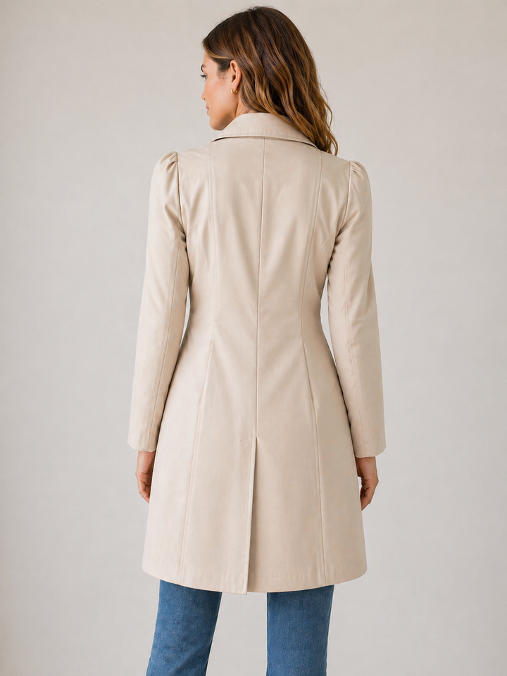 Enyra - Button-Front Woven Trench Coat