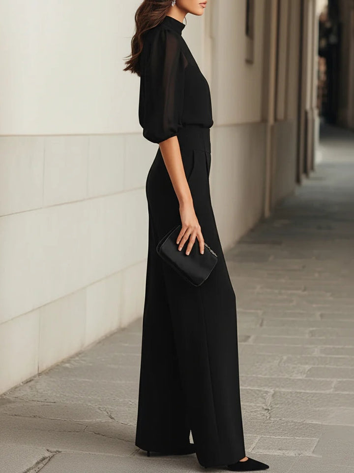 Veluna - Sheer Chiffon Three-Piece Set