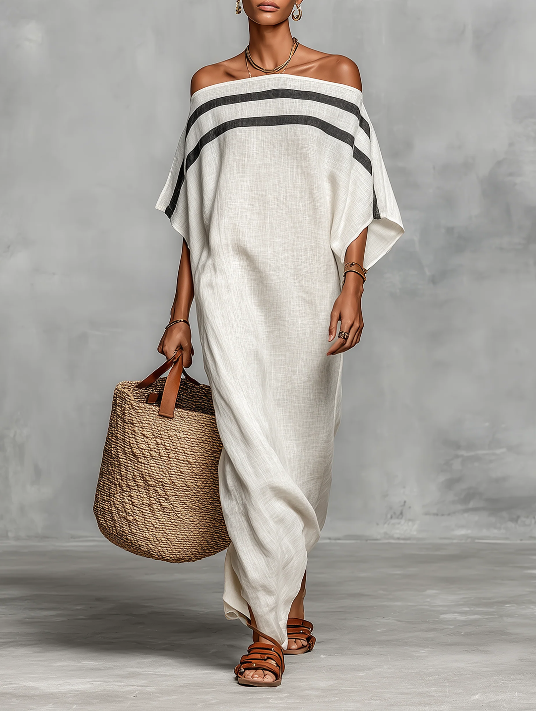 Relina - Off-Shoulder Woven Maxi Dress