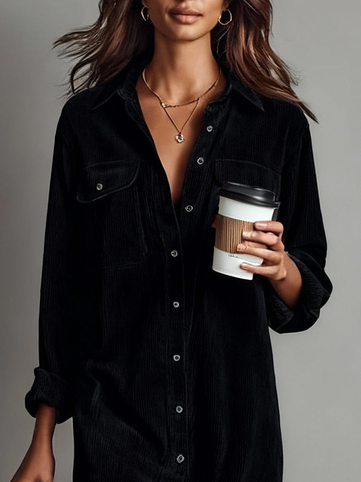 Milora - Single-Breasted Structured Weave Dress